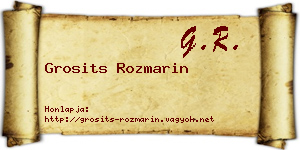 Grosits Rozmarin névjegykártya